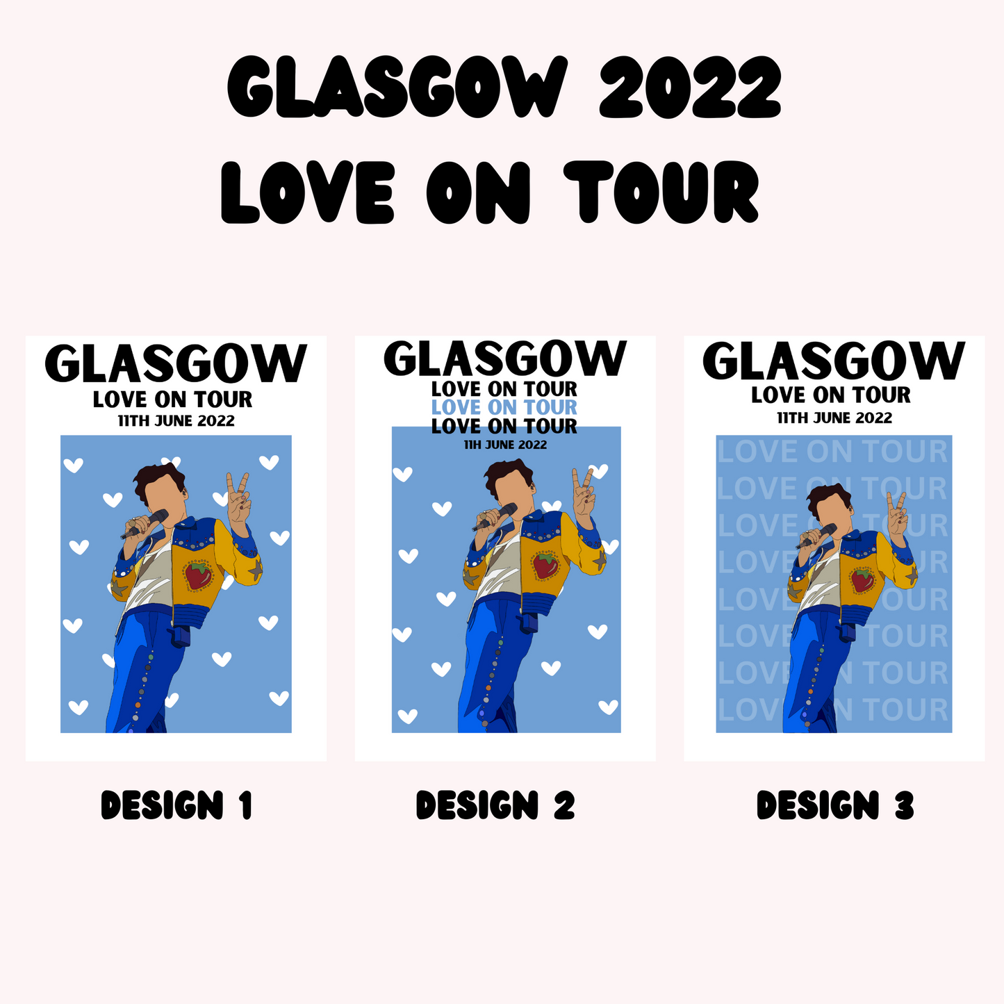 Harry Styles Glasgow Poster | Love on Tour Poster | HSLOT 22 Glasgow Poster | Harry Styles Posters