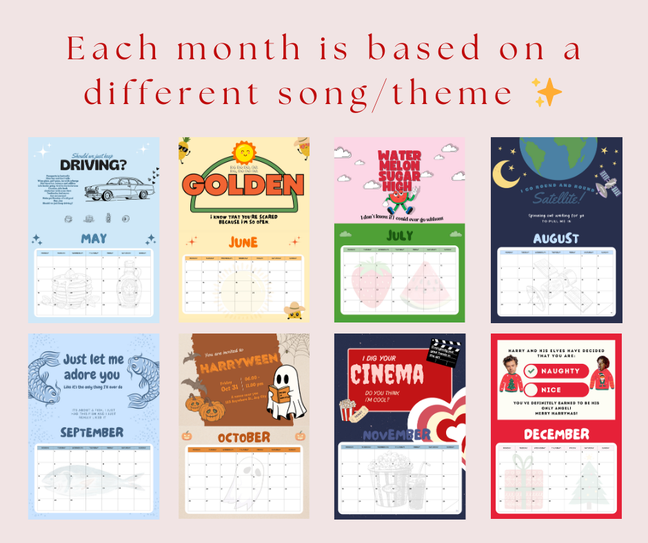 HS inspired 2026 calendar | Harry’s house edition