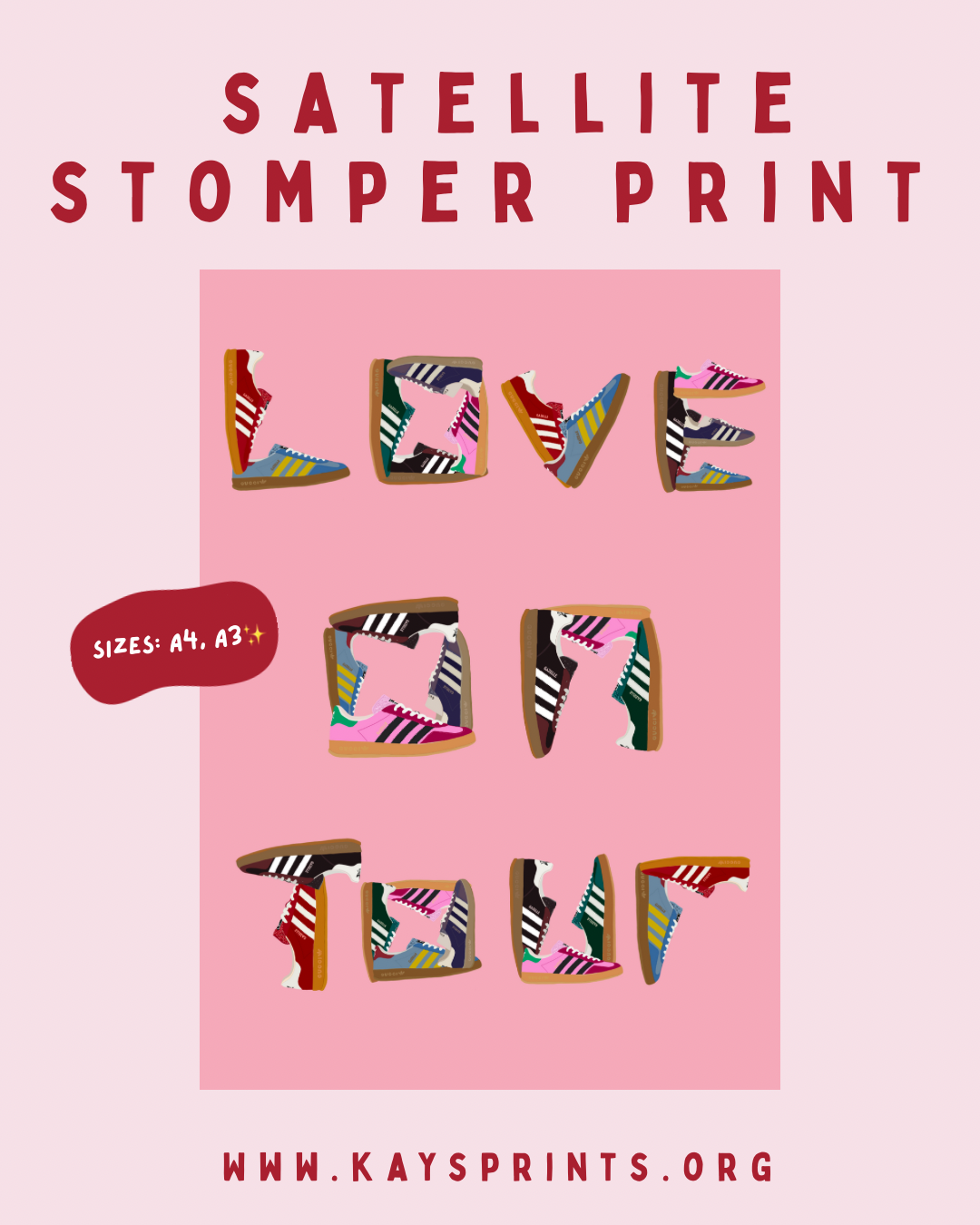 Cute pink love on tour prints