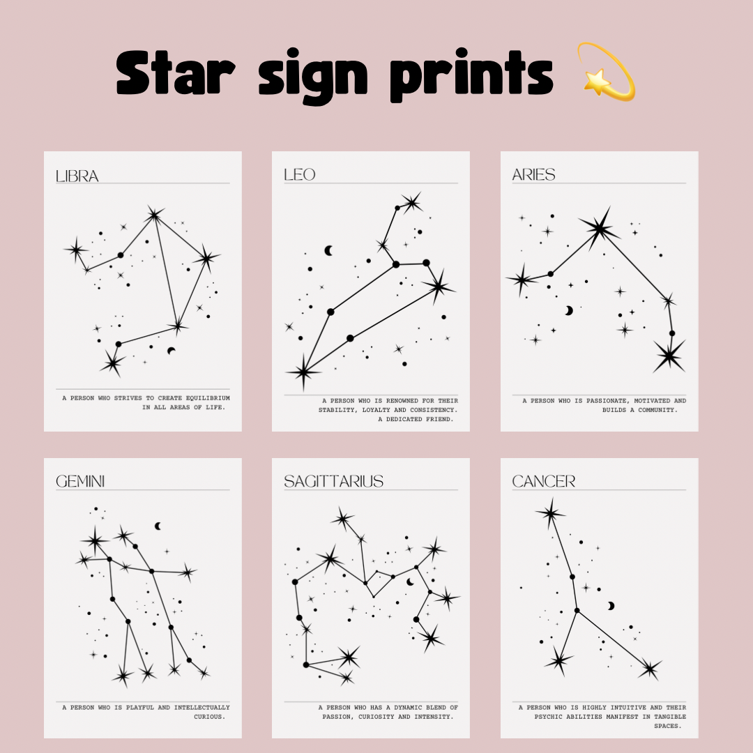 Star sign prints ๐ซ