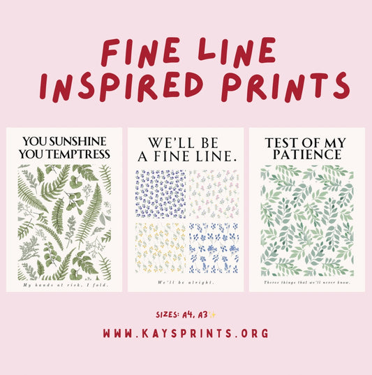 Fine line inspired floral prints