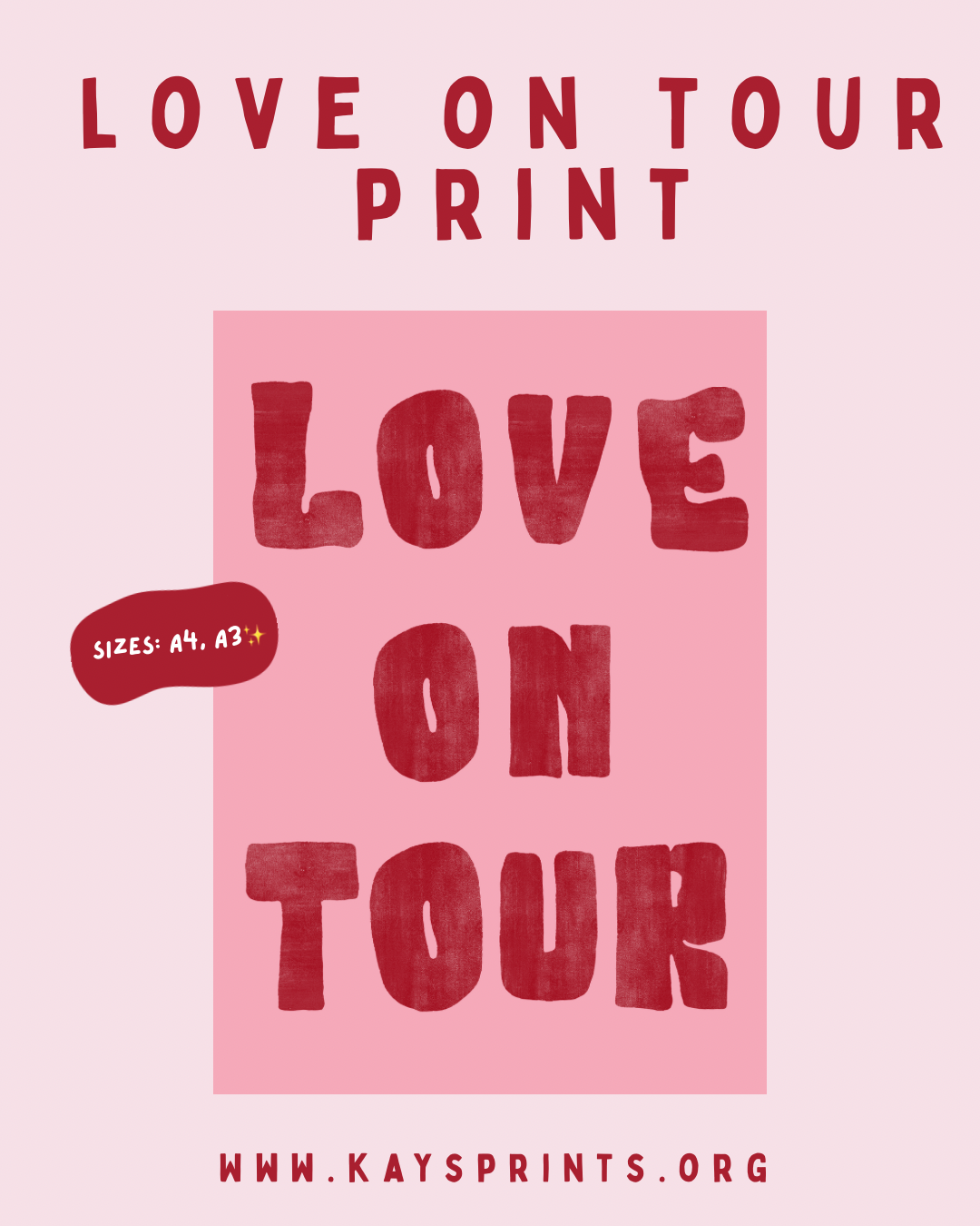 Cute pink love on tour prints