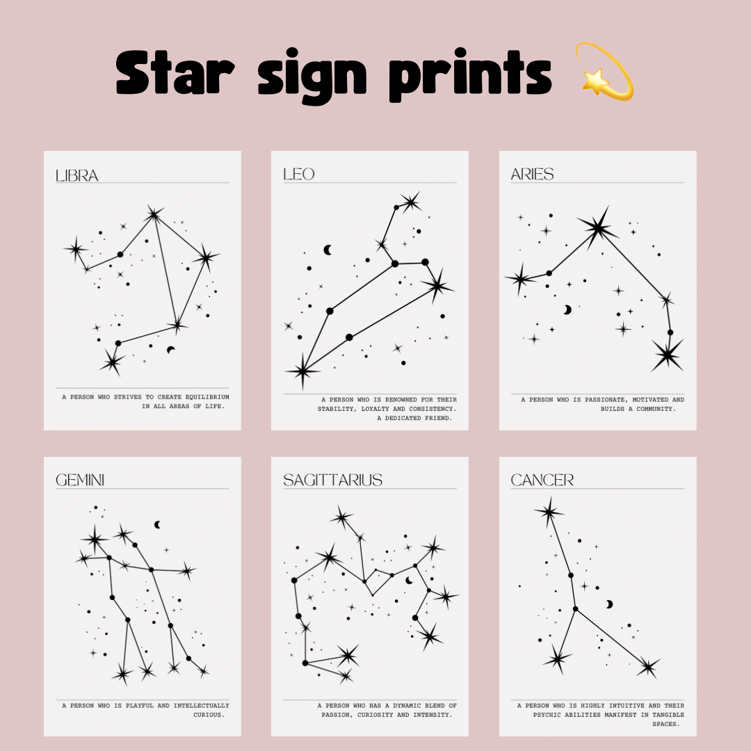 Star sign prints 💫