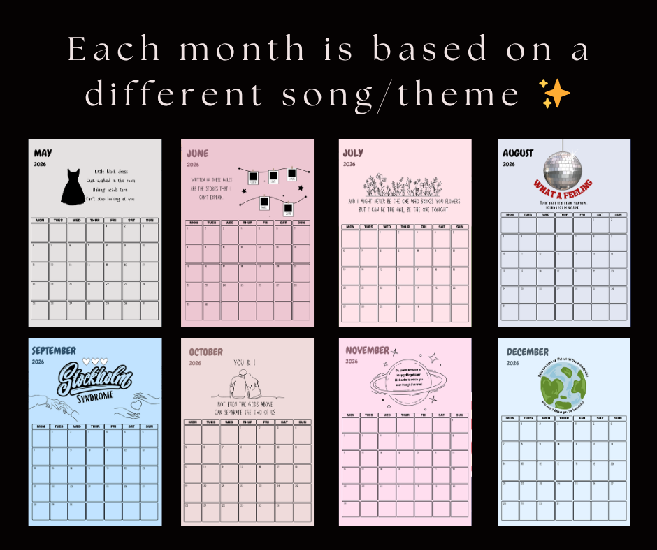 ONE DIRECTION INSPIRED 2026 CALENDAR