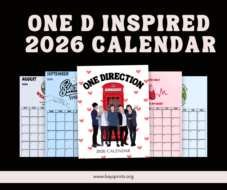 ONE DIRECTION INSPIRED 2026 CALENDAR
