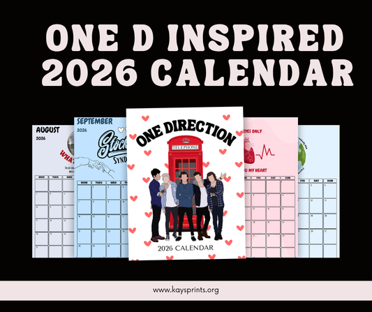 ONE DIRECTION INSPIRED 2026 CALENDAR
